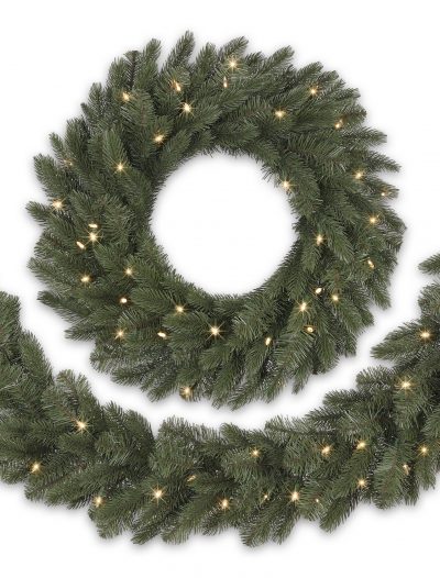10' BH Vermont White Spruce Artificial Christmas Garland - Clear (Christmas Tree)