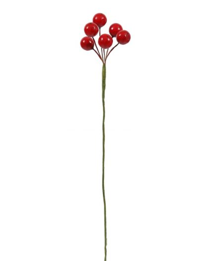 6 inch Outdoor Red Cluster Berry Christmas Spray (Set of 6) For Christmas 2014