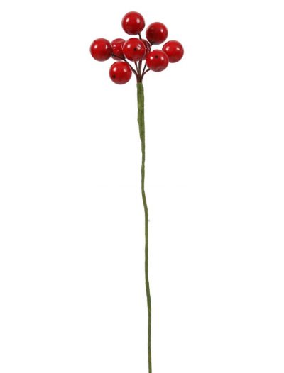 6 inch Outdoor Red Berry Cluster Christmas Spray (Set of 9) For Christmas 2014