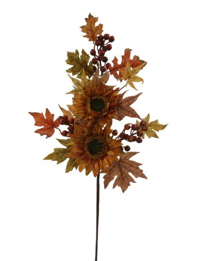 32 inch Gold Sunflower Christmas Branch Spray For Christmas 2014