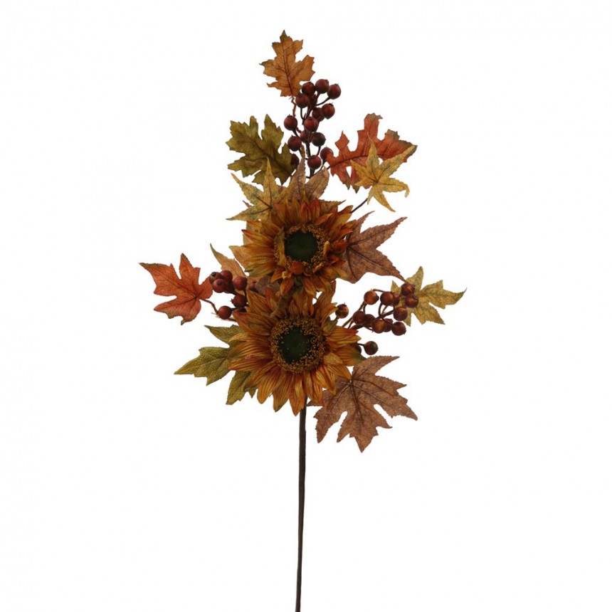 32 inch Gold Sunflower Christmas Branch Spray For Christmas 2014