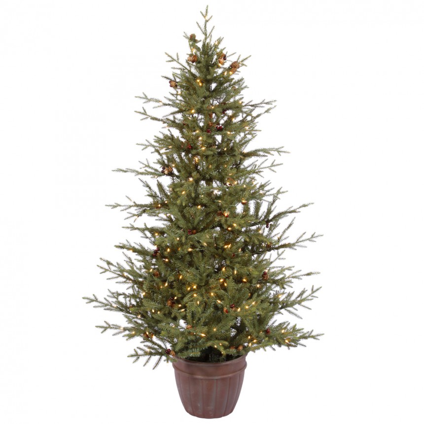 Potted Nevis Pine Dura-Lit Christmas Tree For Christmas 2014