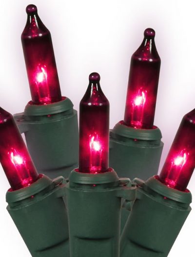 Vickerman W5G0556 50 Light Purple Dura-Lit-Green Wire Ec (Christmas Tree)