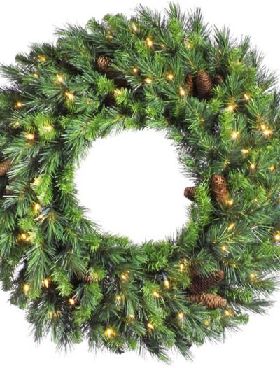 Vickerman A801031 30 in. Cheyenne Pine Wreath Dura-Lit (Christmas Tree)