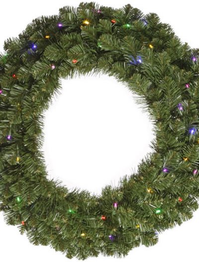 Vickerman 120 in. Pre-Lit LED Grand Teton Wreath - Multi Colored (Christmas Tree)