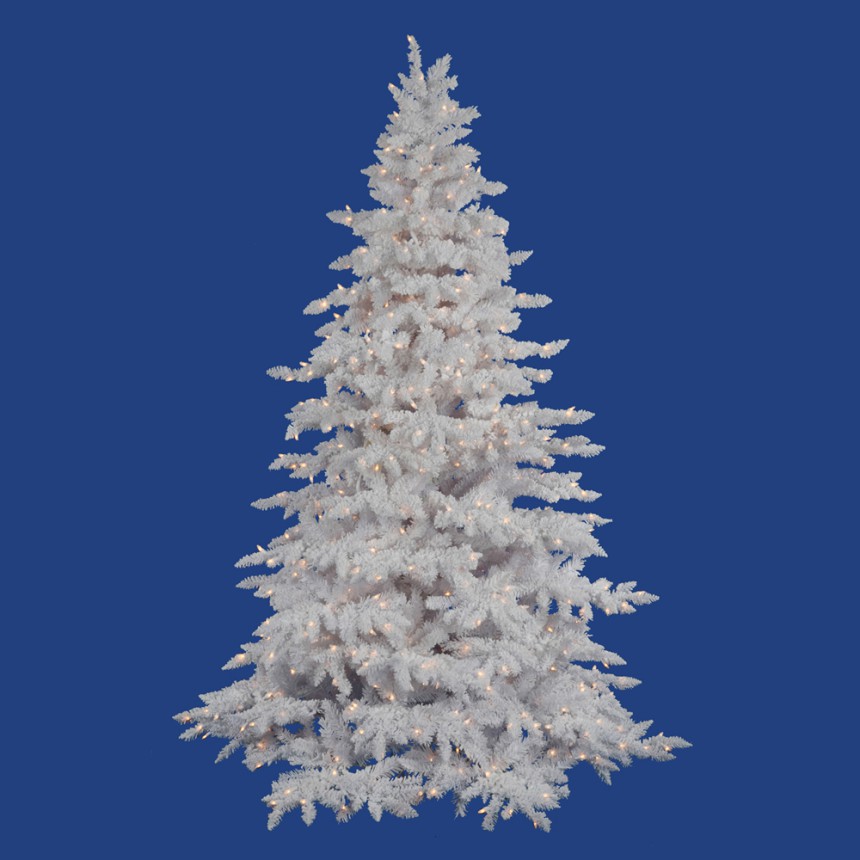 Flocked White Spruce Christmas Tree For Christmas 2014