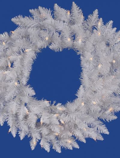 Vickerman A104226LED 24 in. Crystal White Wreath 55LED Multi (Christmas Tree)