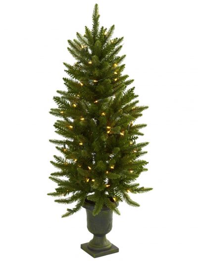 4 foot Artificial Christmas Tree in Urn: Clear Lights For Christmas 2014