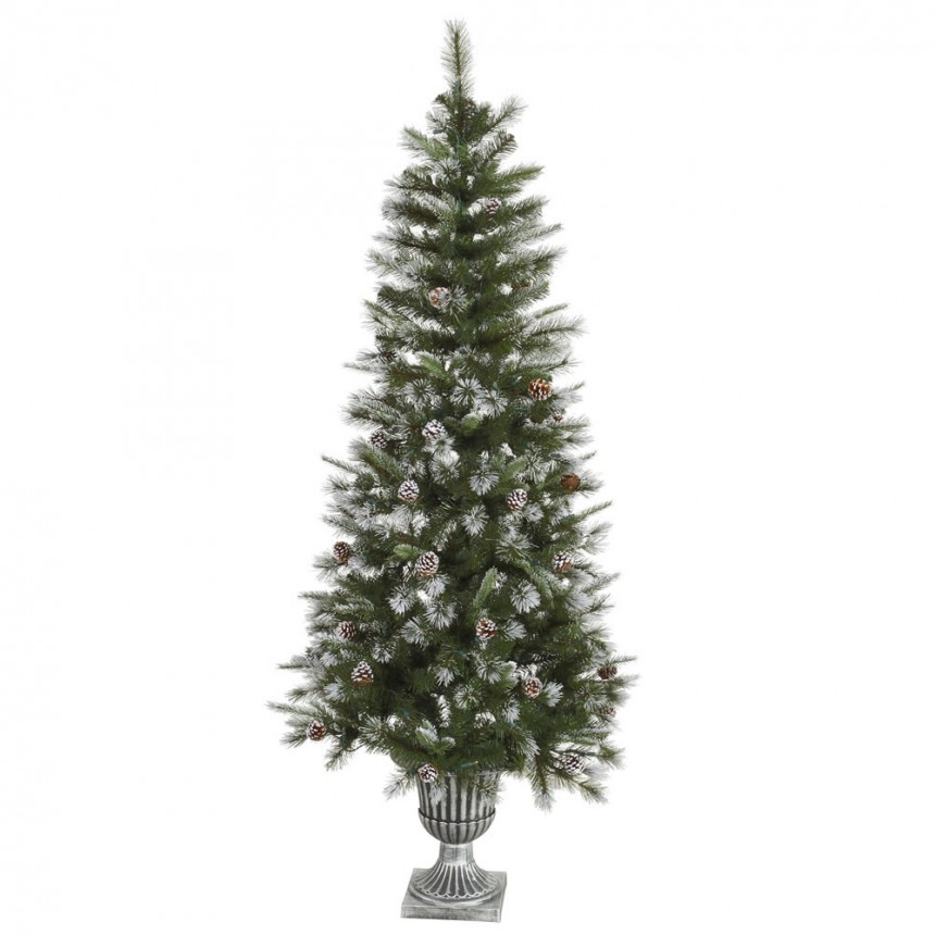 6.5 foot Flocked Tip Mixed Pine Christmas Tree For Christmas 2014