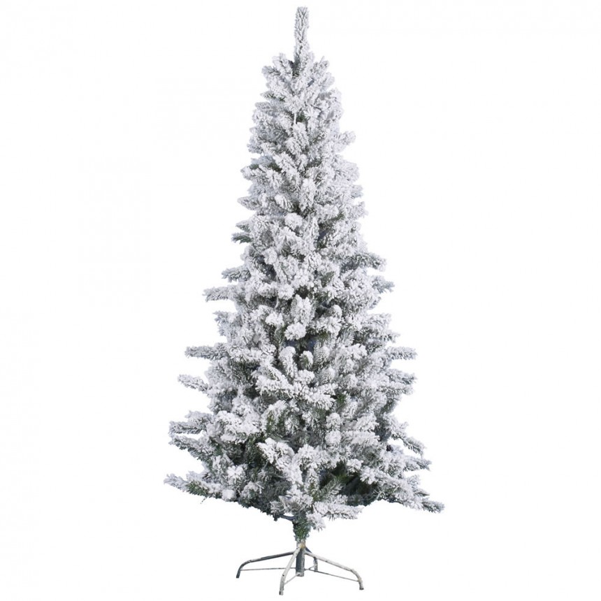 Heavy Flocked Slim Pine Christmas Tree For Christmas 2014