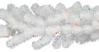 Vickerman A805814LED 9 ft. x 12 in. Crystal White Garl 55Led Multi (Christmas Tree)