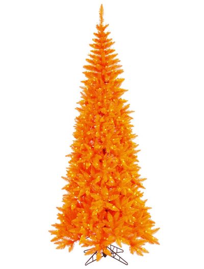 Slim Orange Fir Christmas Tree For Christmas 2014