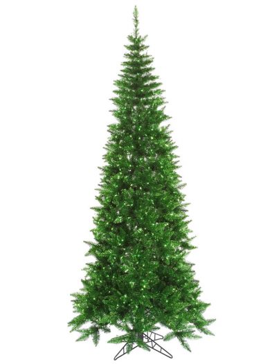 Slim Green Tinsel Christmas Tree For Christmas 2014