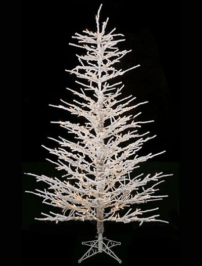 7 Foot Slim Medium Flocked Twig Christmas Tree: LED Lights For Christmas 2014