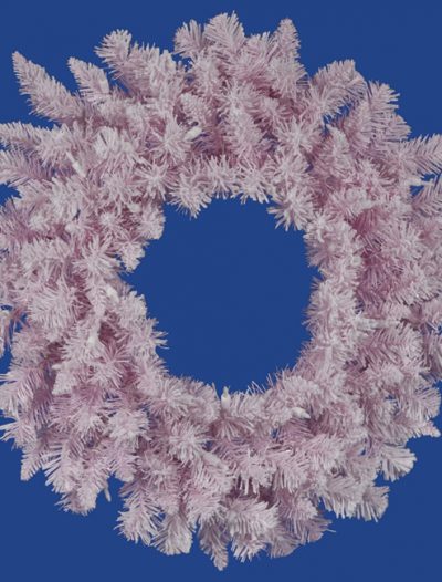Vickerman A101636 36 in. Pink Flocked Spruce Wreath (Christmas Tree)