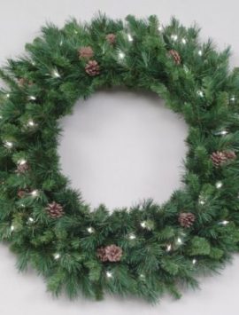 Vickerman 306703 - 24" Cheyenne Pine 50 Warm White Italian LED Lights Christmas Wreath (A801025LED) (Christmas Tree)