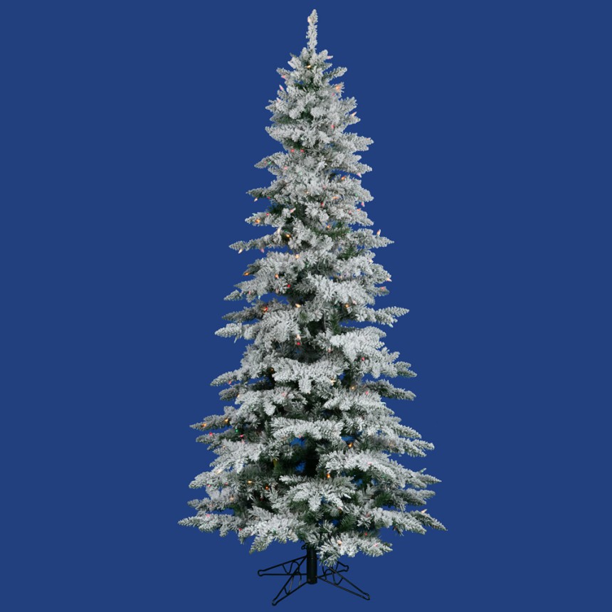 Slim Flocked Utica Fir Christmas Tree For Christmas 2014