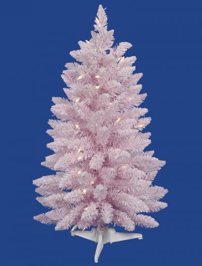 Pink Flocked Spruce Christmas Tree For Christmas 2014