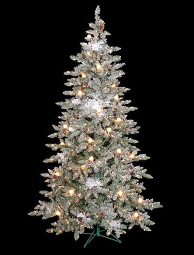 Flocked Vale Pine Christmas Tree For Christmas 2014