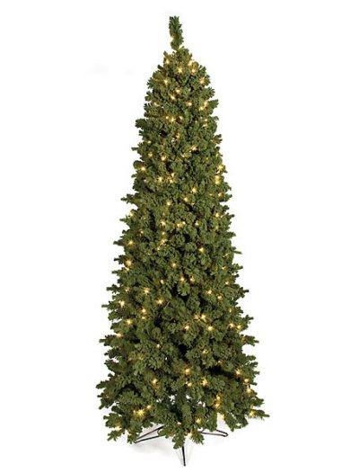 7.5 Foot Slim Flocked Carlston Fir Christmas Tree: Clear All-Lit Lights For Christmas 2014