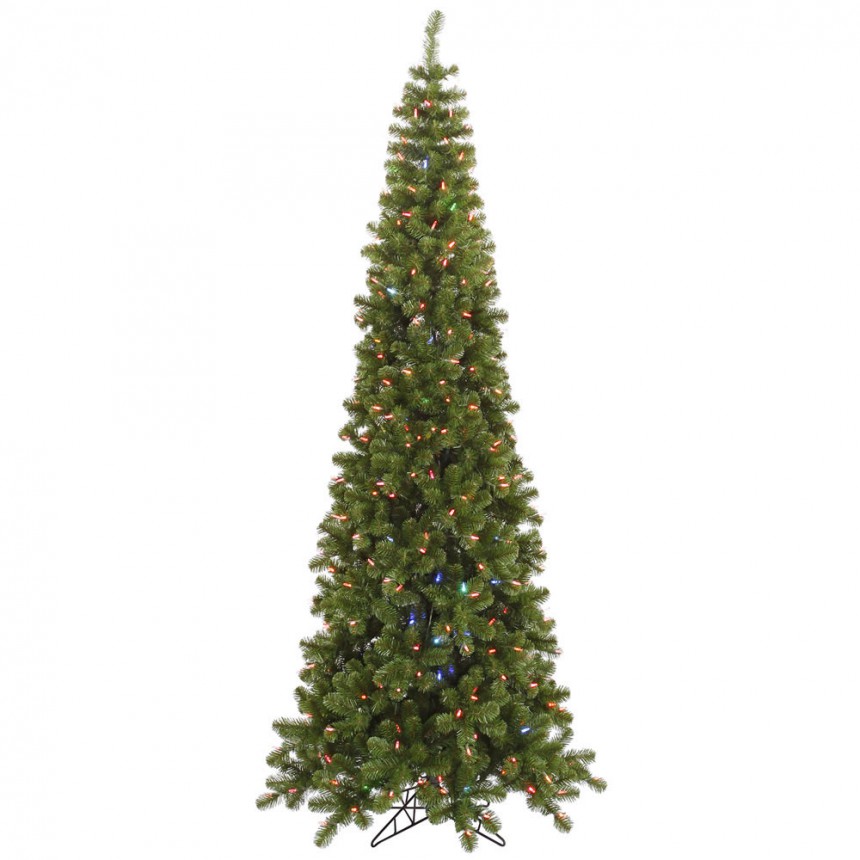7.5 Pencil Pine Christmas Tree with Color Changing LED Lights For Christmas 2014
