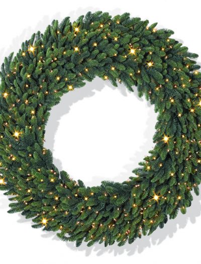 36" BH Noble Fir Artificial Christmas Wreath - Clear (Christmas Tree)