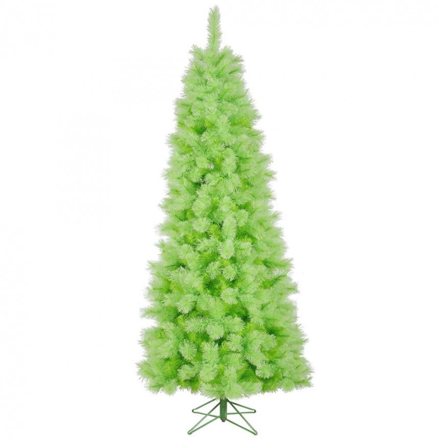 7.5 foot Lime Cashmere Pine Pencil Christmas Tree For Christmas 2014