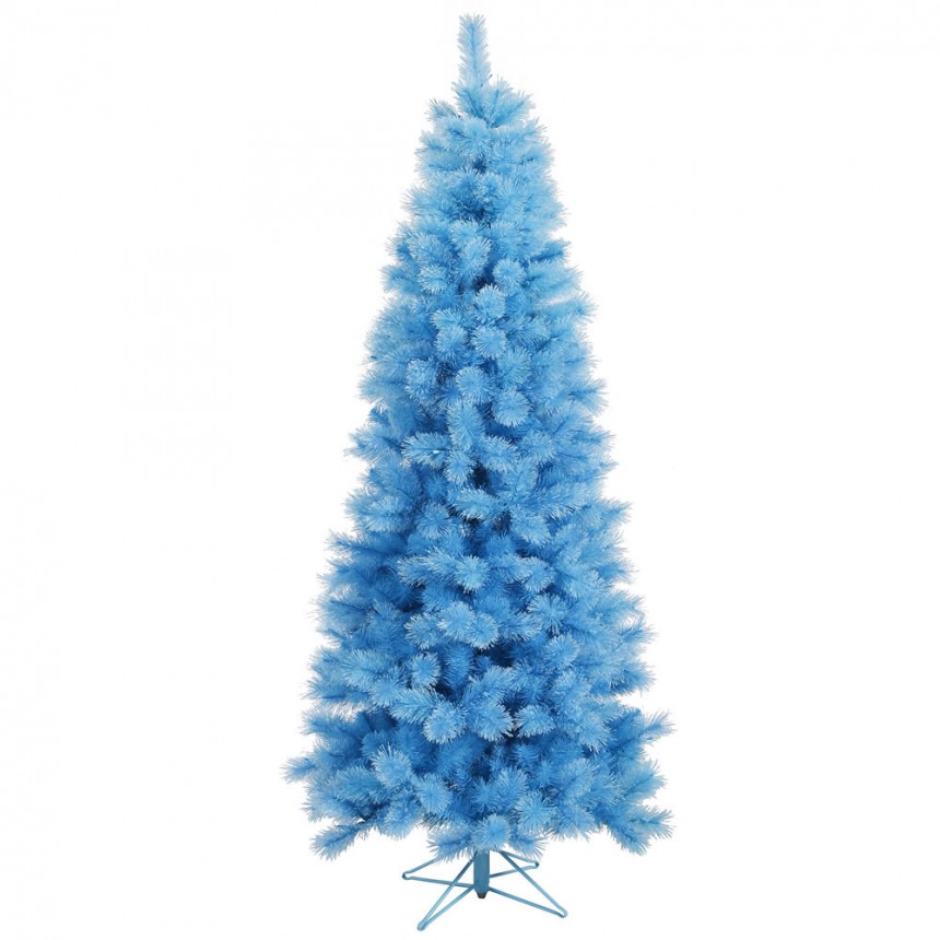 7.5 foot Baby Blue Cashmere Pine Pencil Christmas Tree For Christmas 2014