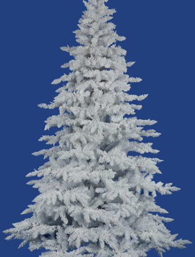 Vickerman A893645 4.5 ft. x 46 in. Flocked White Spruce 498Tips (Christmas Tree)