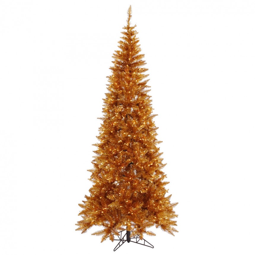Slim Copper Fir Christmas Tree For Christmas 2014