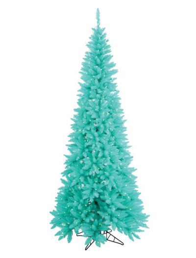 Artificial Aqua Slim Fir Christmas Tree For Christmas 2014