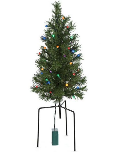 2 foot Valley Pine Lawn Christmas Tree with 12 inch Stakes: Battery LED Lights For Christmas 2014