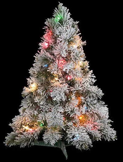 30 inch Flocked Mini Christmas Tree: Multi-Colored Lights For Christmas 2014