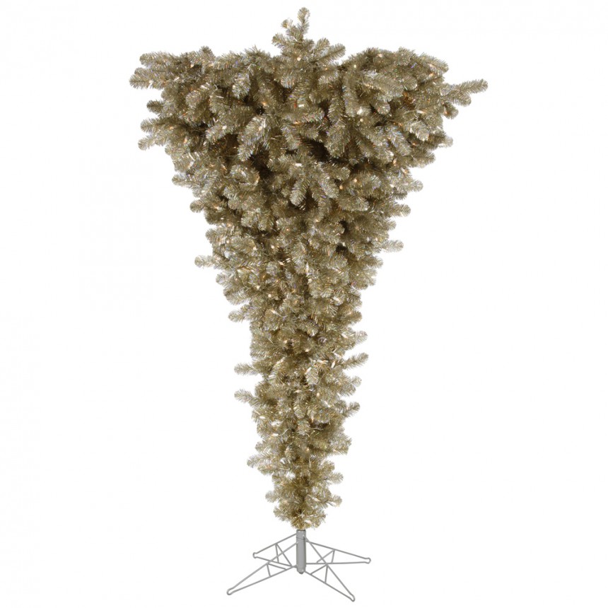 7.5 foot Champagne Upside Down Christmas Tree For Christmas 2014