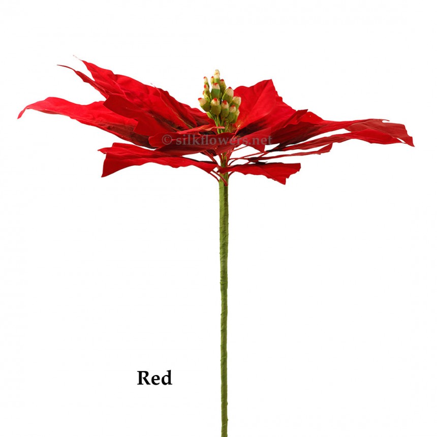 24 inch Wide Giant Poinsettia: Multiple Colors - CLOSEOUT For Christmas 2014
