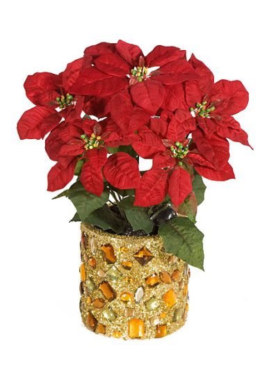18 Inch Poinsettia Bush: Set of (12) For Christmas 2014