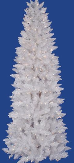 Vickerman 18397 - 9' x 40" Crystal White Spruce Pencil 500 Clear Lights Christmas Tree (A104081) (Christmas Tree)