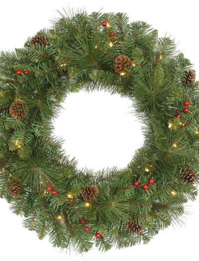 2.5 foot Cambridge Christmas Wreath: Mini Lights For Christmas 2014