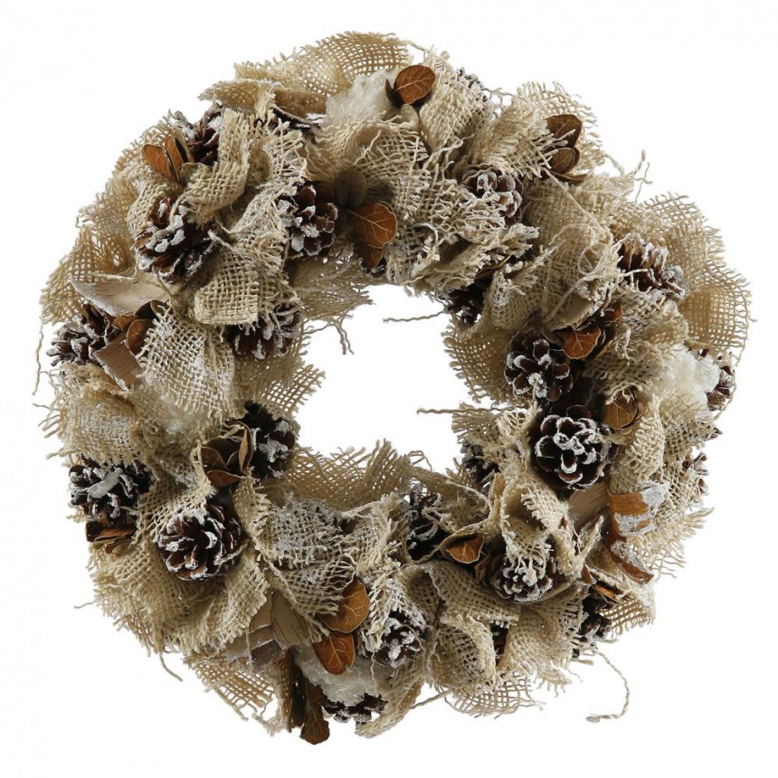 16 inch Burlap Christmas Wreath For Christmas 2014