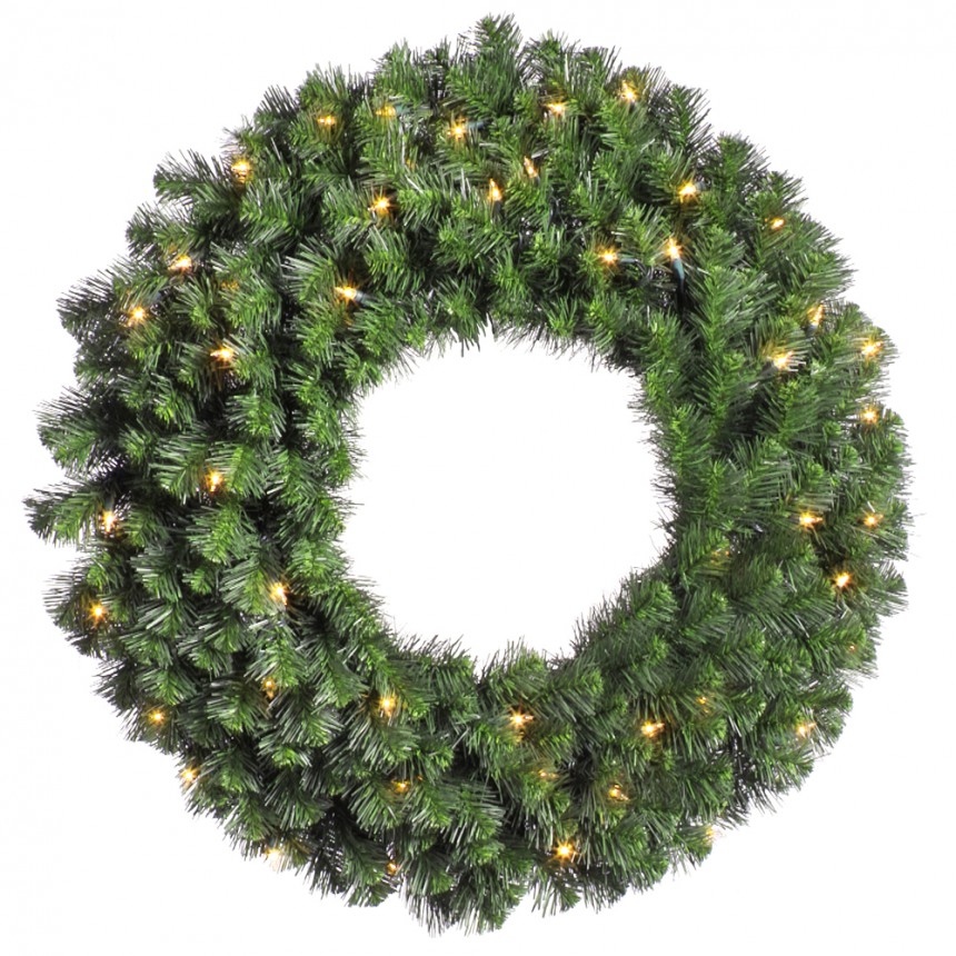 Prelit Douglas Fir Wreath: All-lit Lights For Christmas 2014