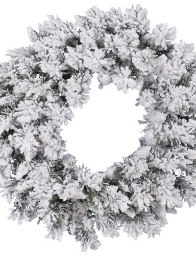 Flocked Snow Ridge Wreath For Christmas 2014