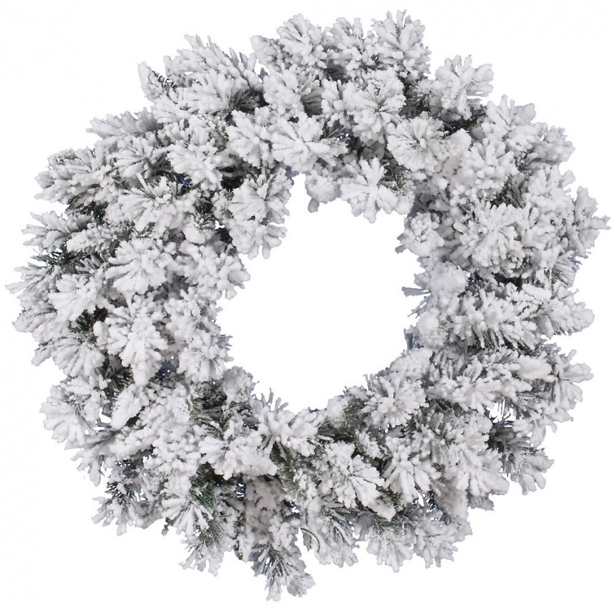 Flocked Snow Ridge Wreath For Christmas 2014