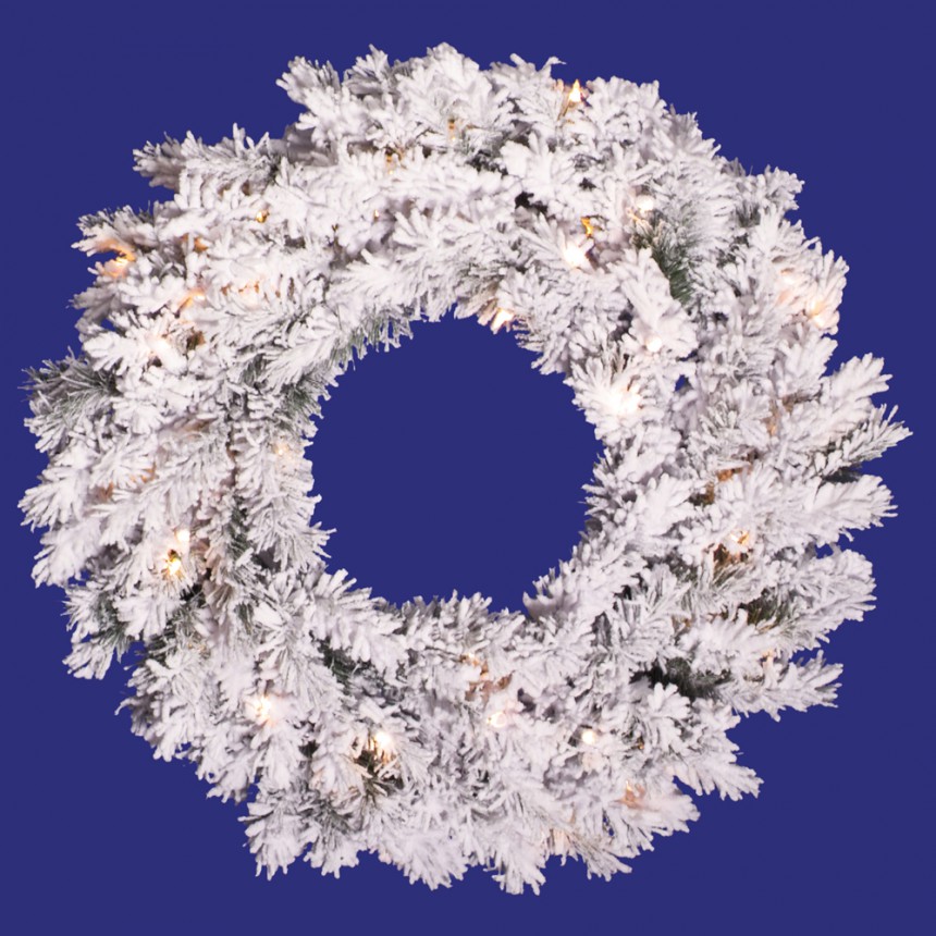 Flocked Alaskan Wreath For Christmas 2014