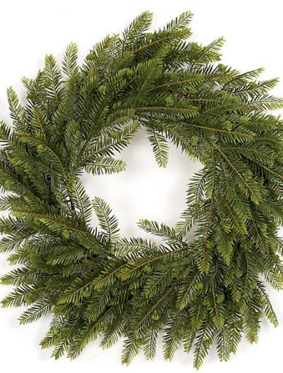 24 Inch Plastic Hemlock Wreath: Set of (2) For Christmas 2014
