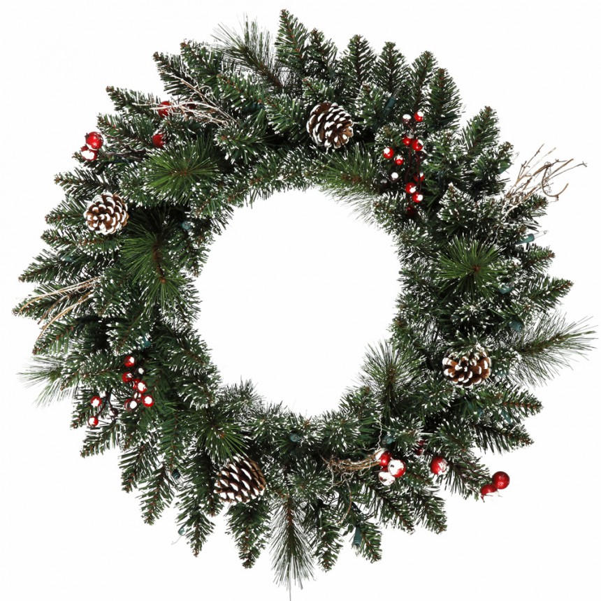 Snow Tipped Wreath For Christmas 2014