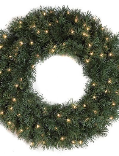 30 inch Pine Wreath: Clear Lights For Christmas 2014