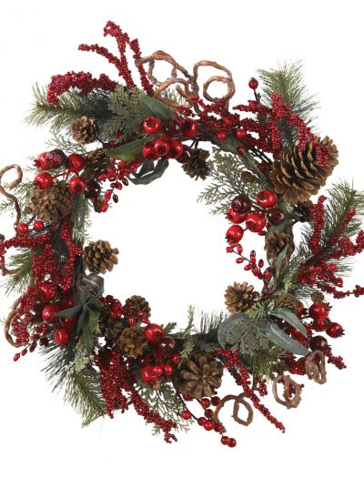 24 inch Assorted Berry Wreath For Christmas 2014