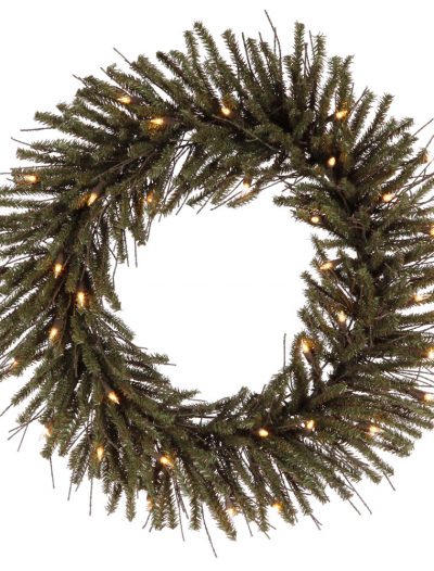 24 inch Vienna Twig Wreath with Clear Lights For Christmas 2014