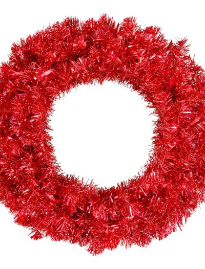 24 inch Red Wreath with Red Lights For Christmas 2014