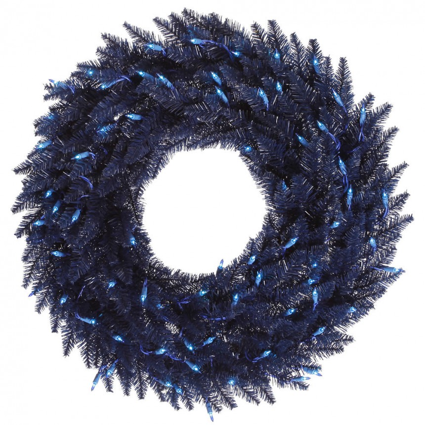 Dark Blue Fir Wreath For Christmas 2014